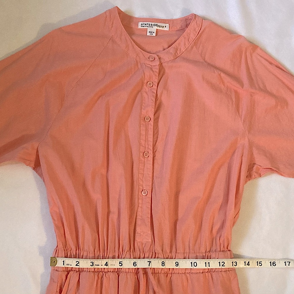 ⭐️ Stateside Long Sleeved 100% Button Down Cotton Jumpsuit Small Coral - Picture 10 of 12